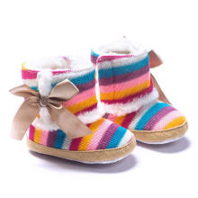 Botas de invierno para bebés Lana de tejer Unisex Soft Sole Baby Shoes